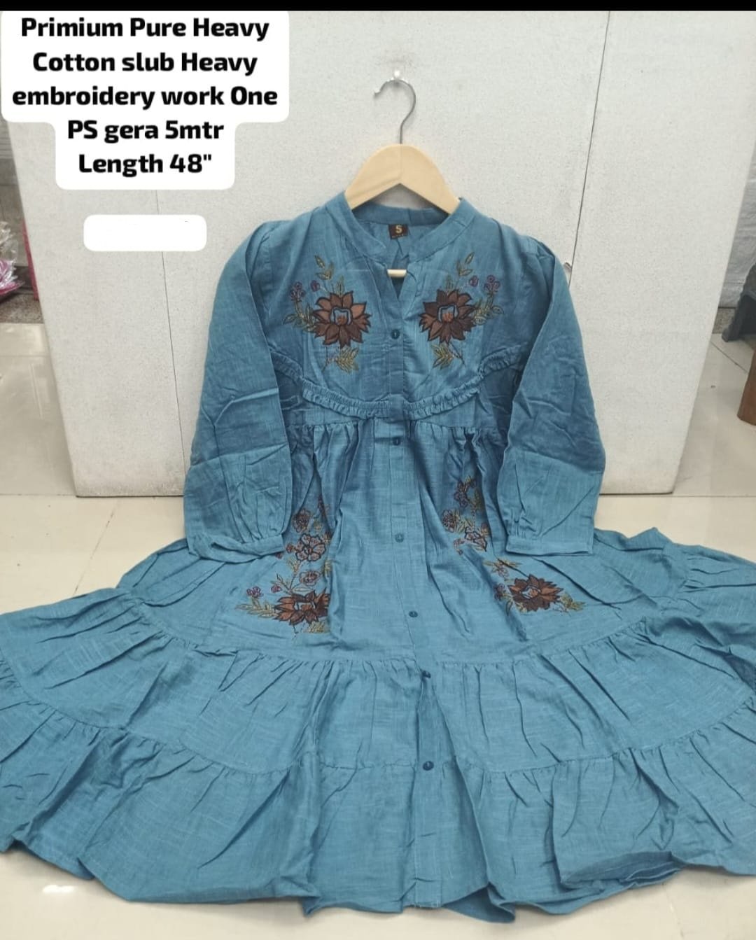 Midi dress cum Jean top - Denim Blue Colour
