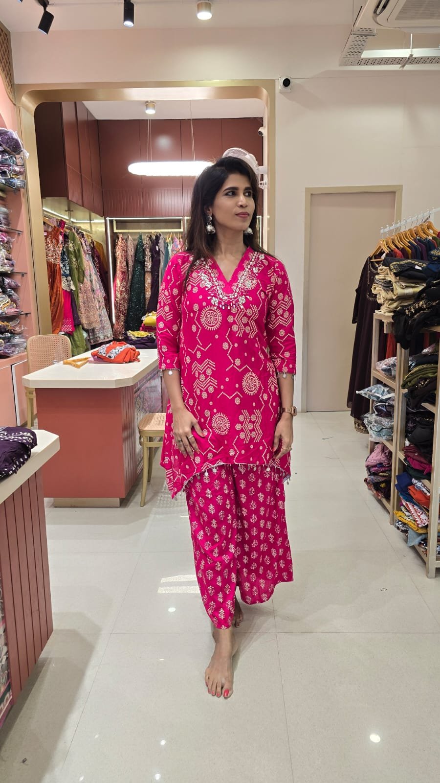 C-CUT CO-ORD SET - RANI PINK