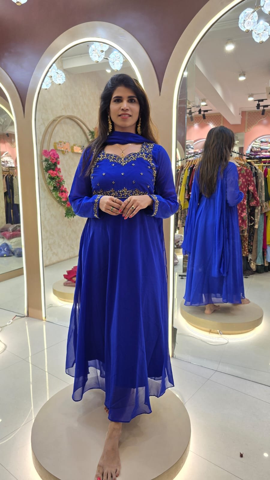 ANARKALI WITH SHAWL -FULL SLEEVES