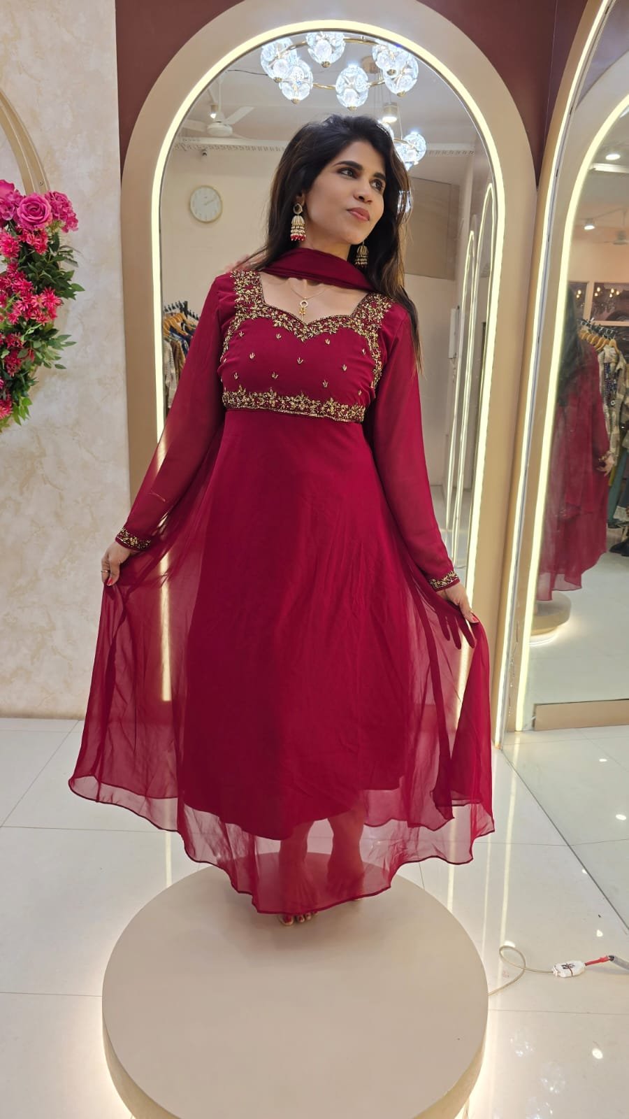 ANARKALI WITH SHAWL -FULL SLEEVES