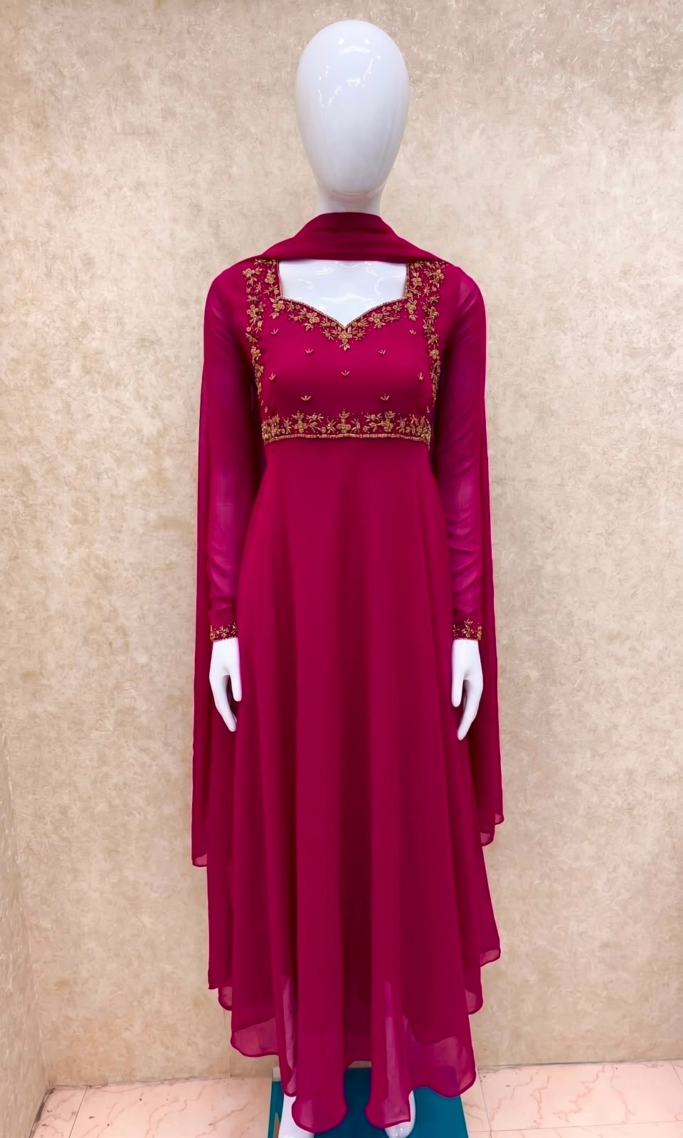 ANARKALI WITH SHAWL -FULL SLEEVES