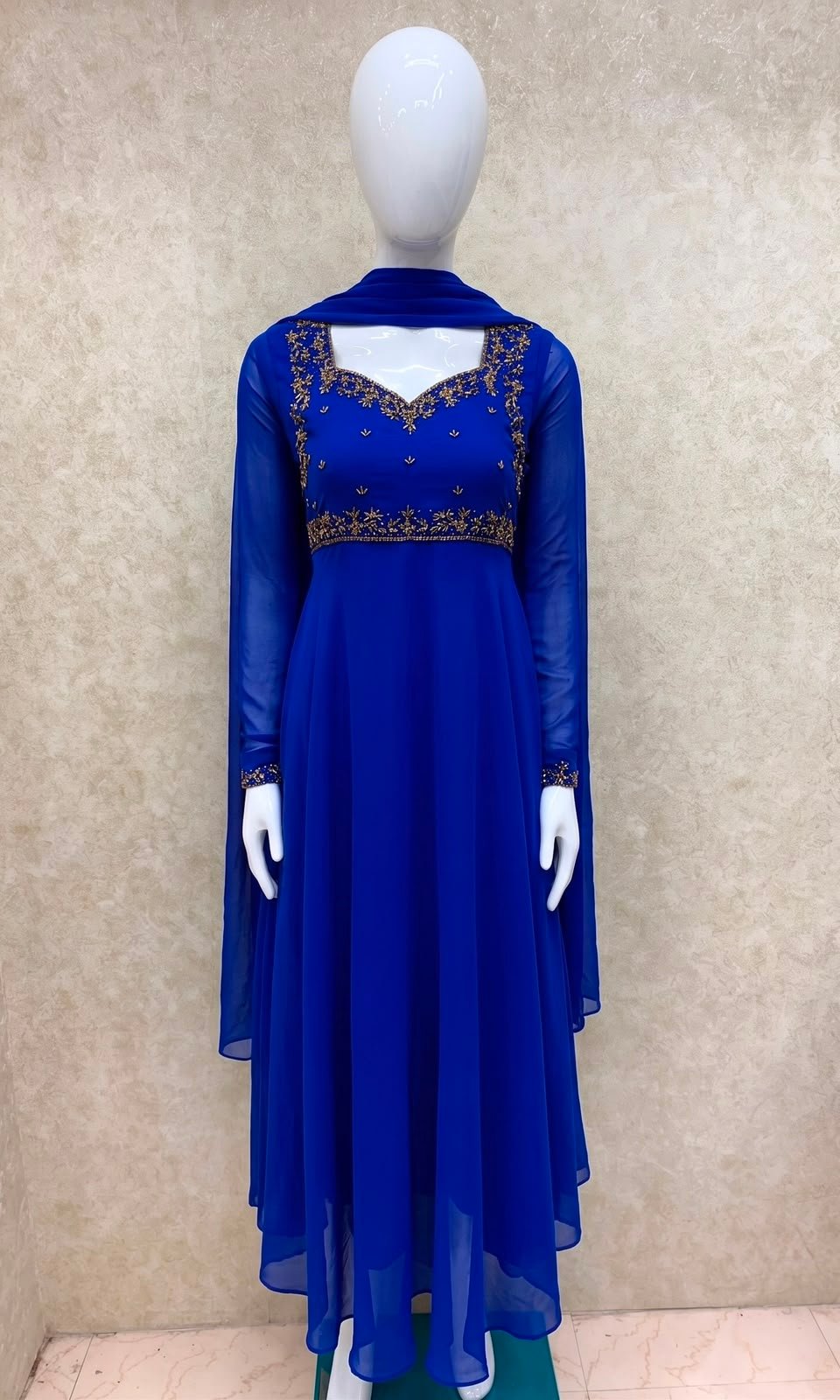 ANARKALI WITH SHAWL -FULL SLEEVES