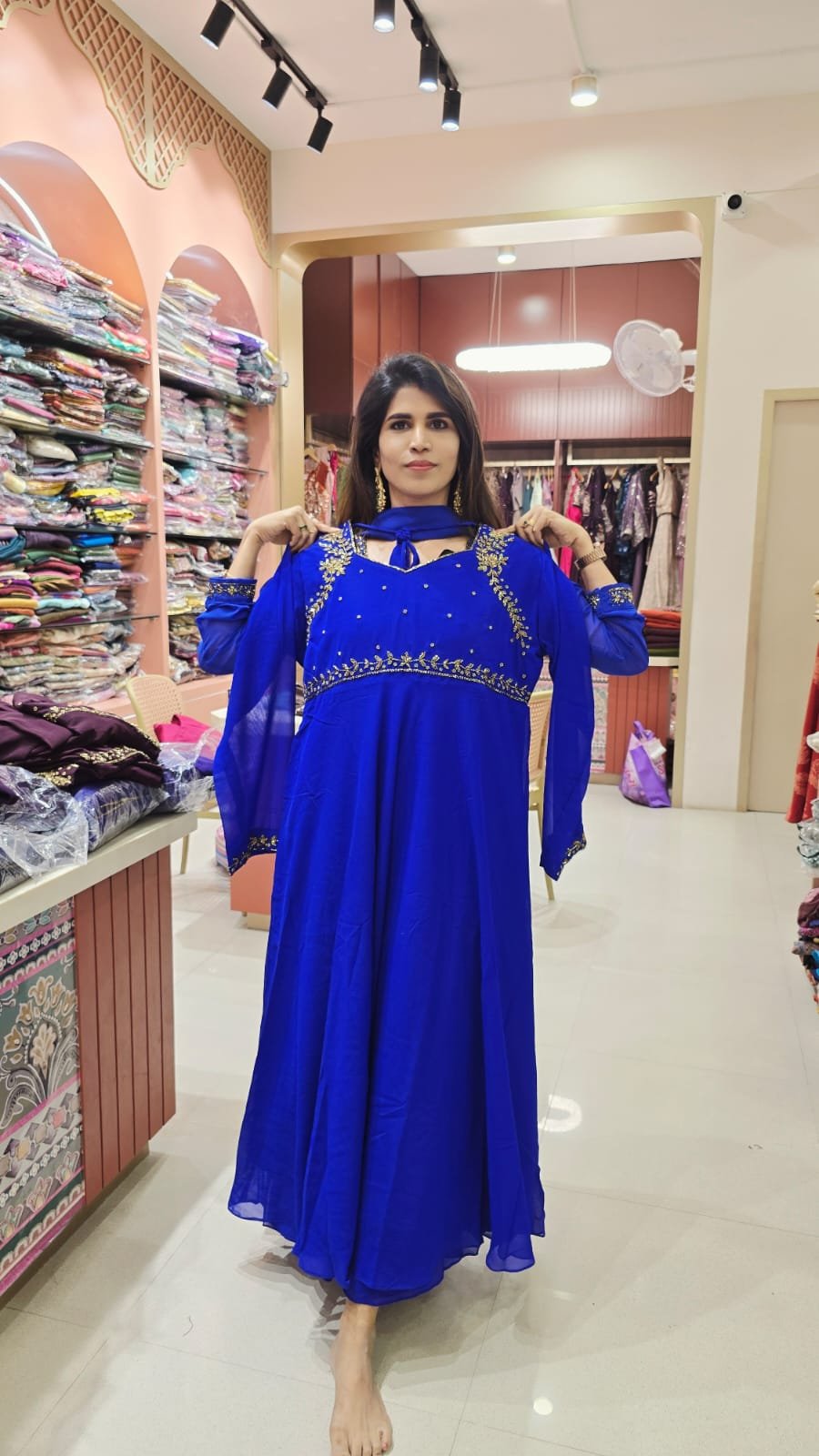 PLUS SIZE ANARKALI WITH SHAWL 3XL -6XL