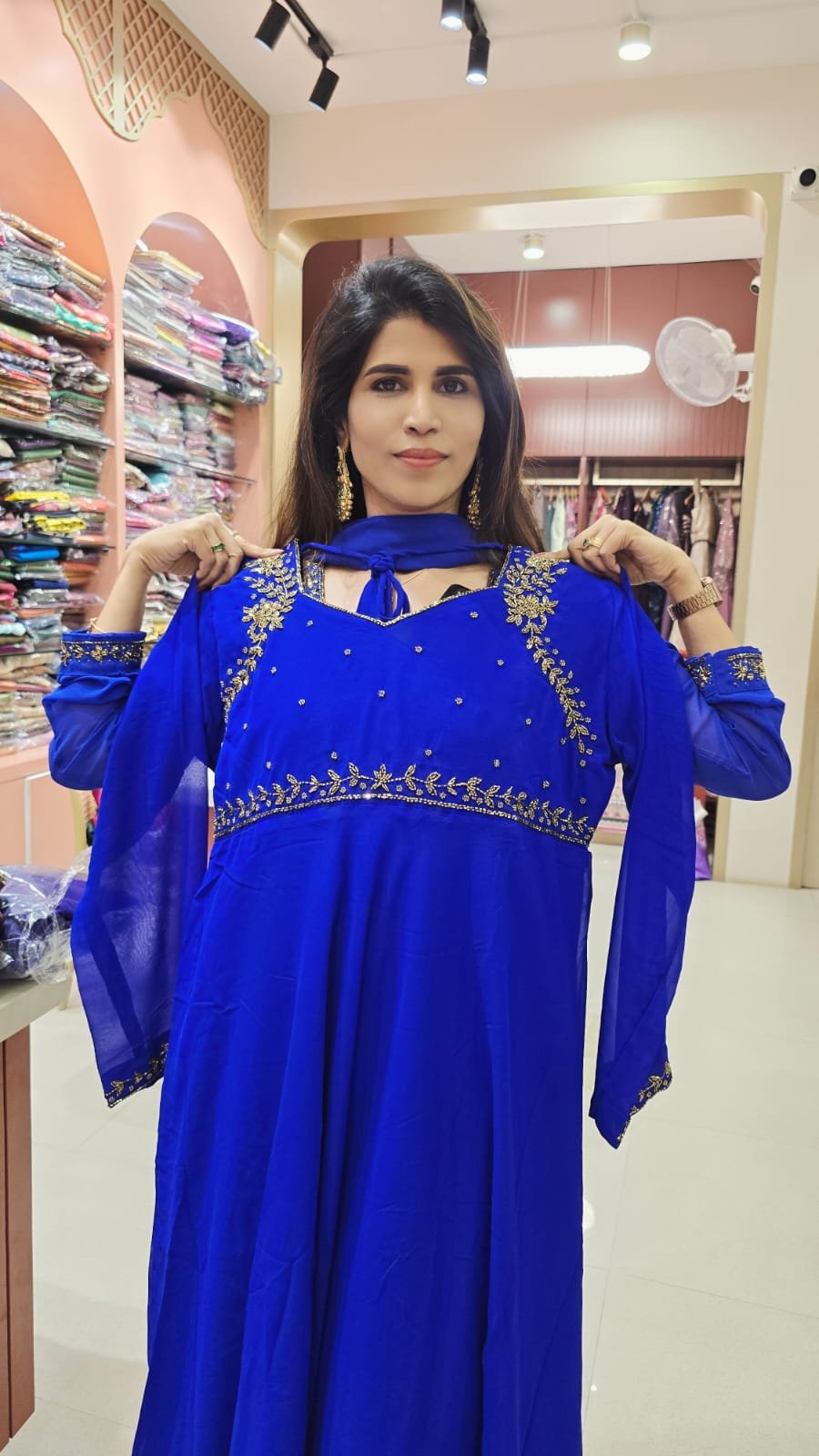 PLUS SIZE ANARKALI WITH SHAWL 3XL -6XL