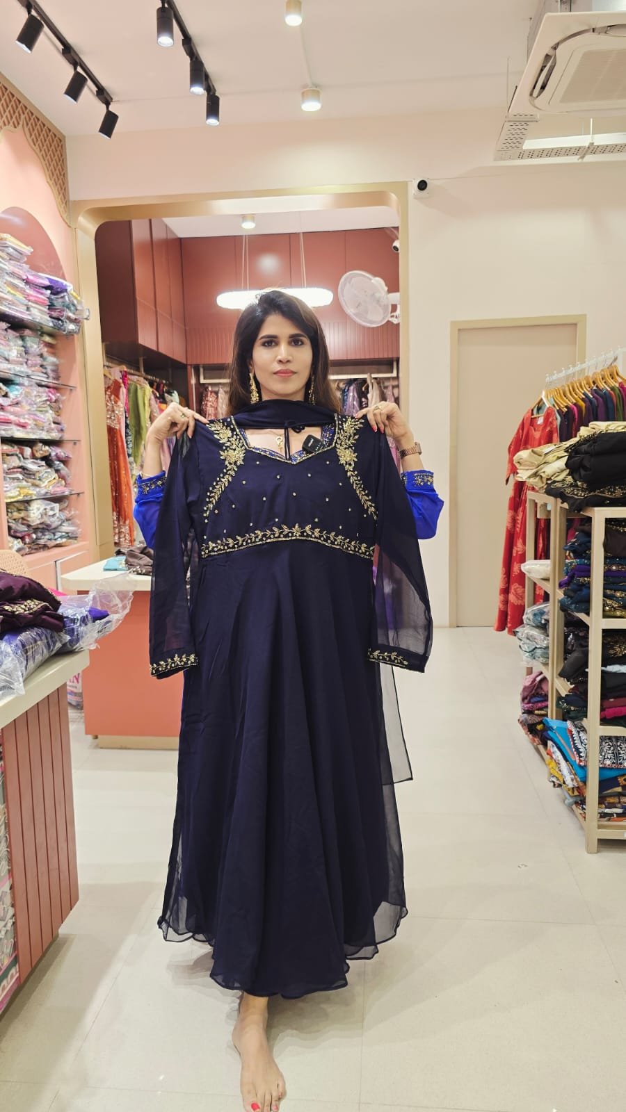 PLUS SIZE ANARKALI WITH SHAWL 3XL -6XL
