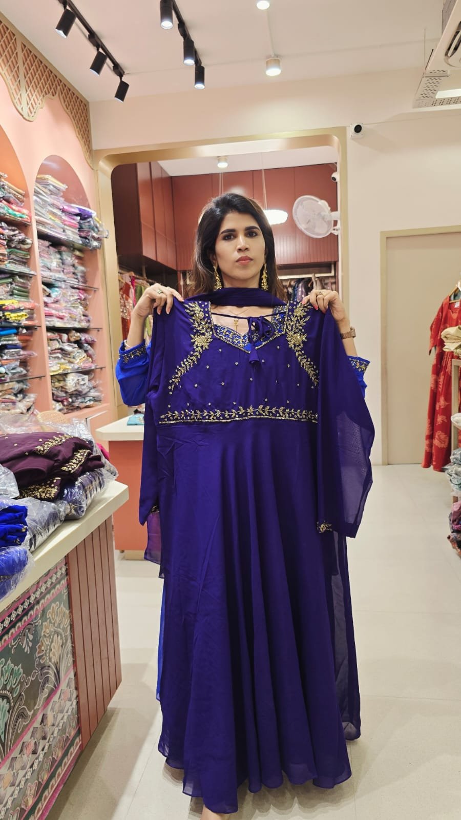 PLUS SIZE ANARKALI WITH SHAWL 3XL -6XL