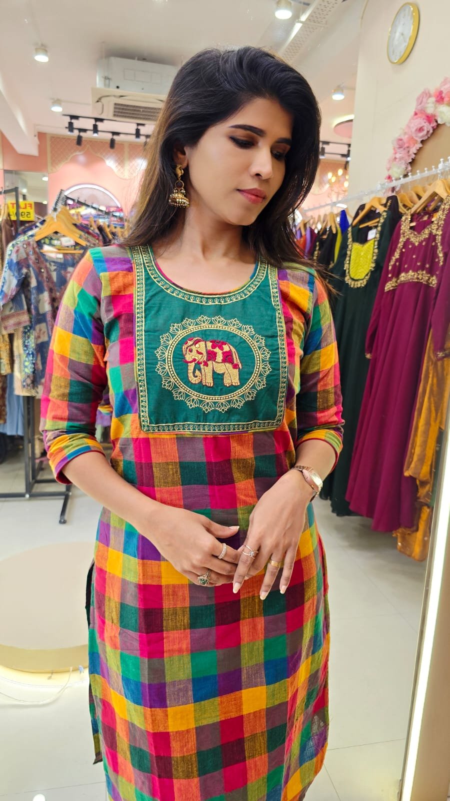 MADRAS CHECKS KURTI WITH LINING