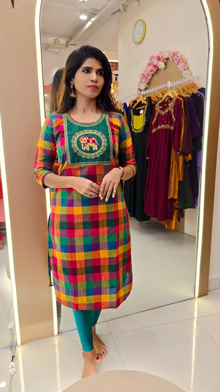 MADRAS CHECKS KURTI WITH LINING