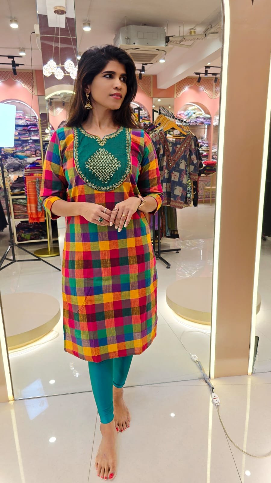 MADRAS CHECKS KURTI WITH LINING