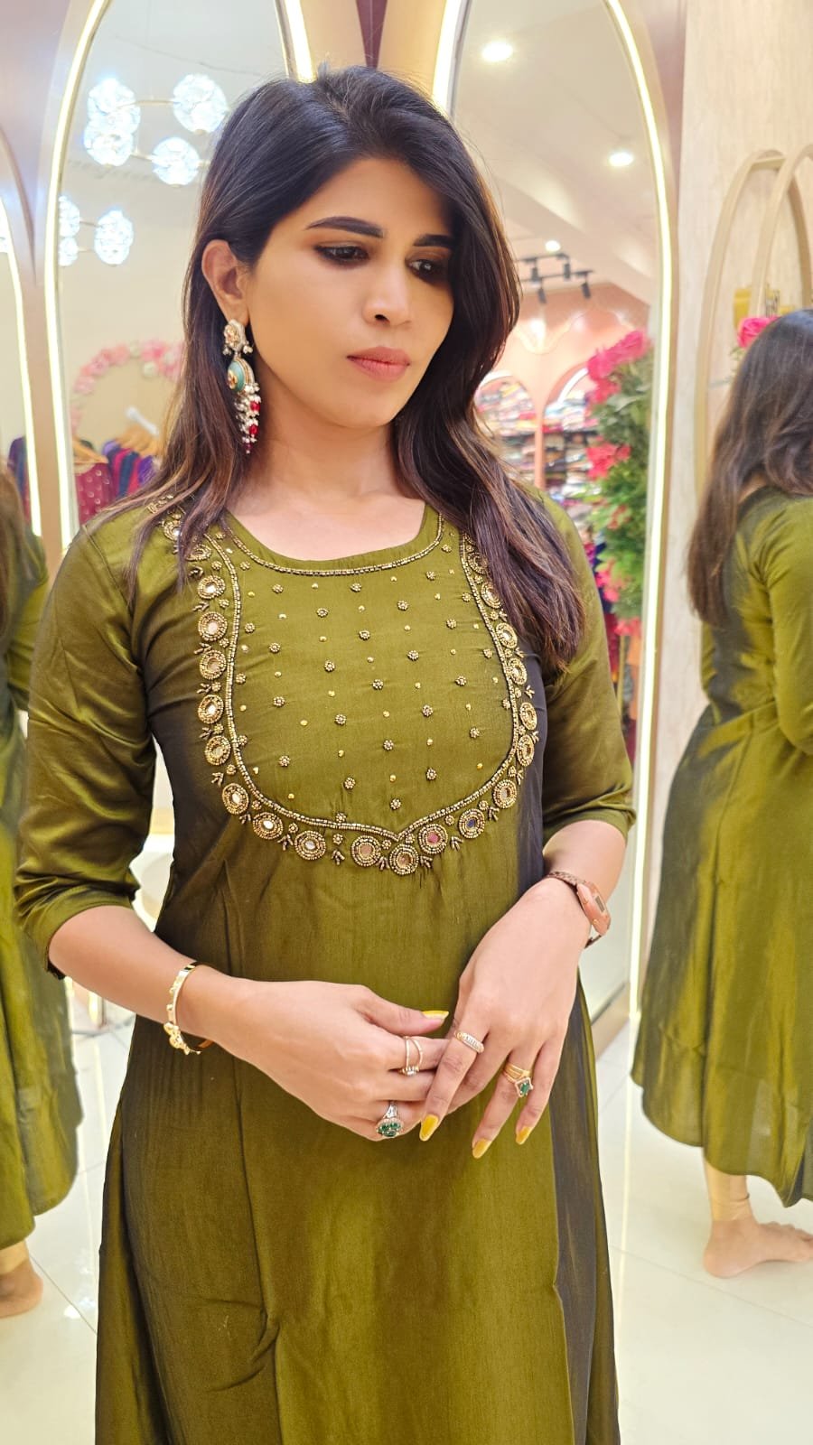 TAFETTA ALINE KURTI WITH LINING